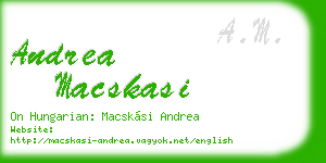 andrea macskasi business card